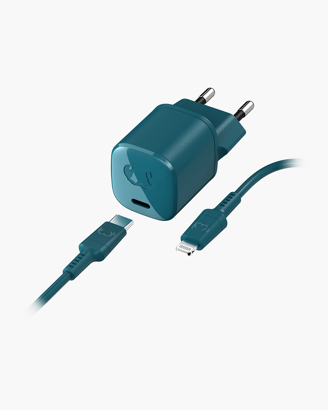 Fresh 'n Rebel - USB-C Mini Charger 18W + Apple Lightning Cable 1,5m - Petrol Blue
