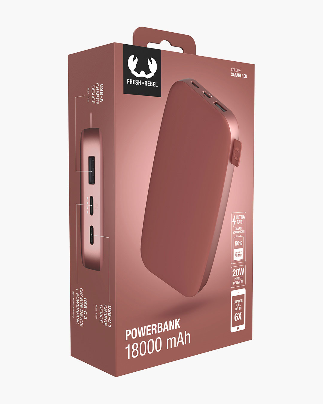 Fresh 'n Rebel Powerbank 18000 mAh | Charge up to 6x