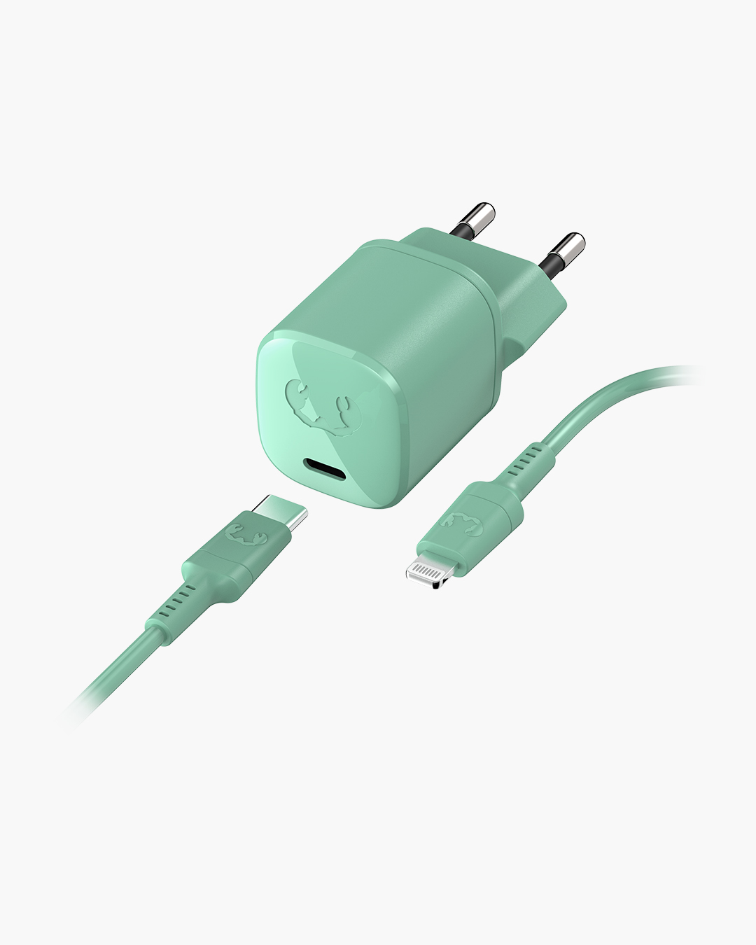 Fresh 'n Rebel - USB-C Mini Charger 18W + Apple Lightning Cable 1,5m - Misty Mint