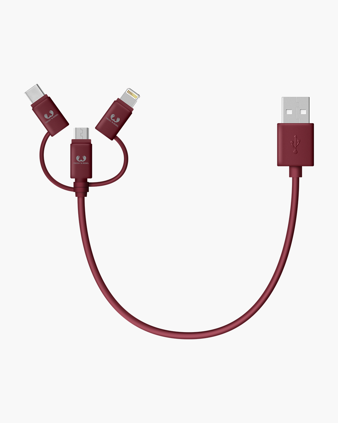 Fresh 'n Rebel - USB Combo cable - Ruby Red