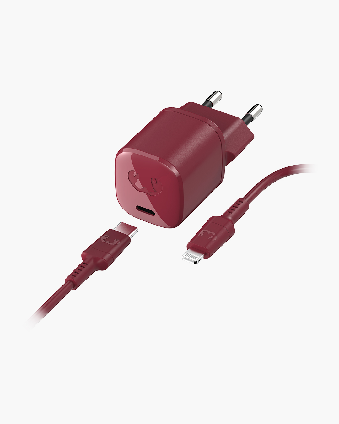 Fresh 'n Rebel - USB-C Mini Charger 18W + Apple Lightning Cable 1,5m - Ruby Red